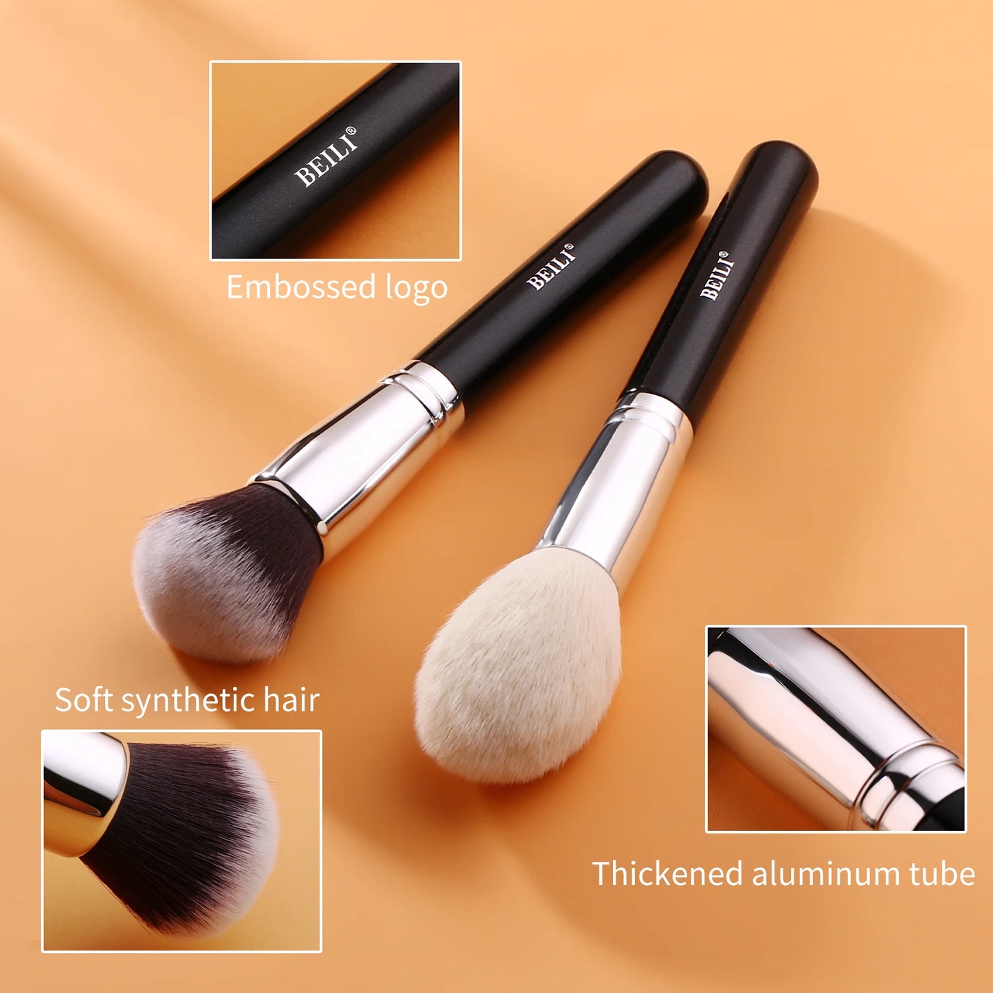 BEILI Black Makeup Brush Set